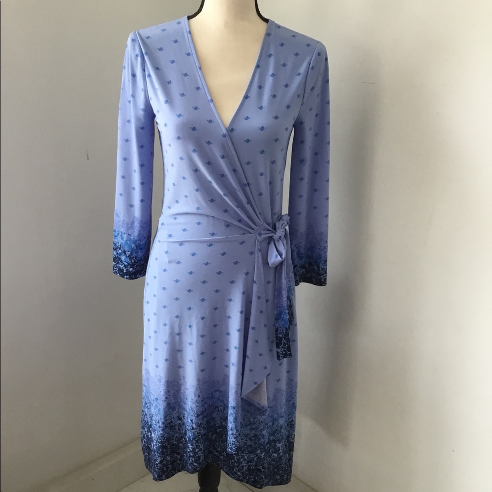 BCBG blue Adele wrap dress